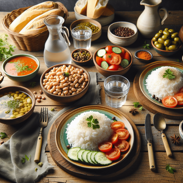 Simple rice and beans meals